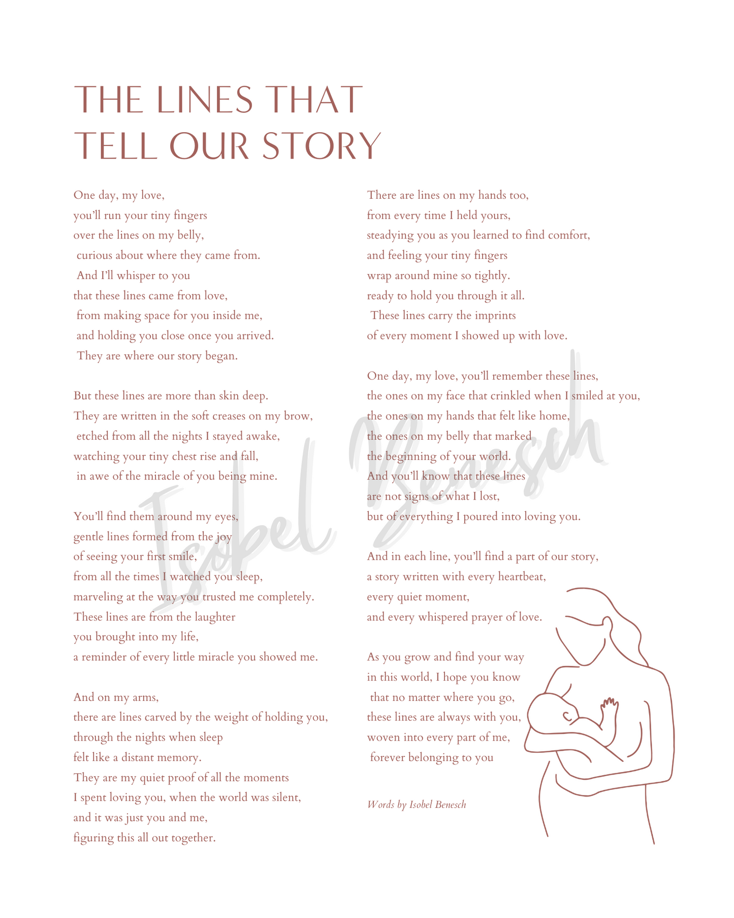 The Lines That Tell Our Story Printable Poem