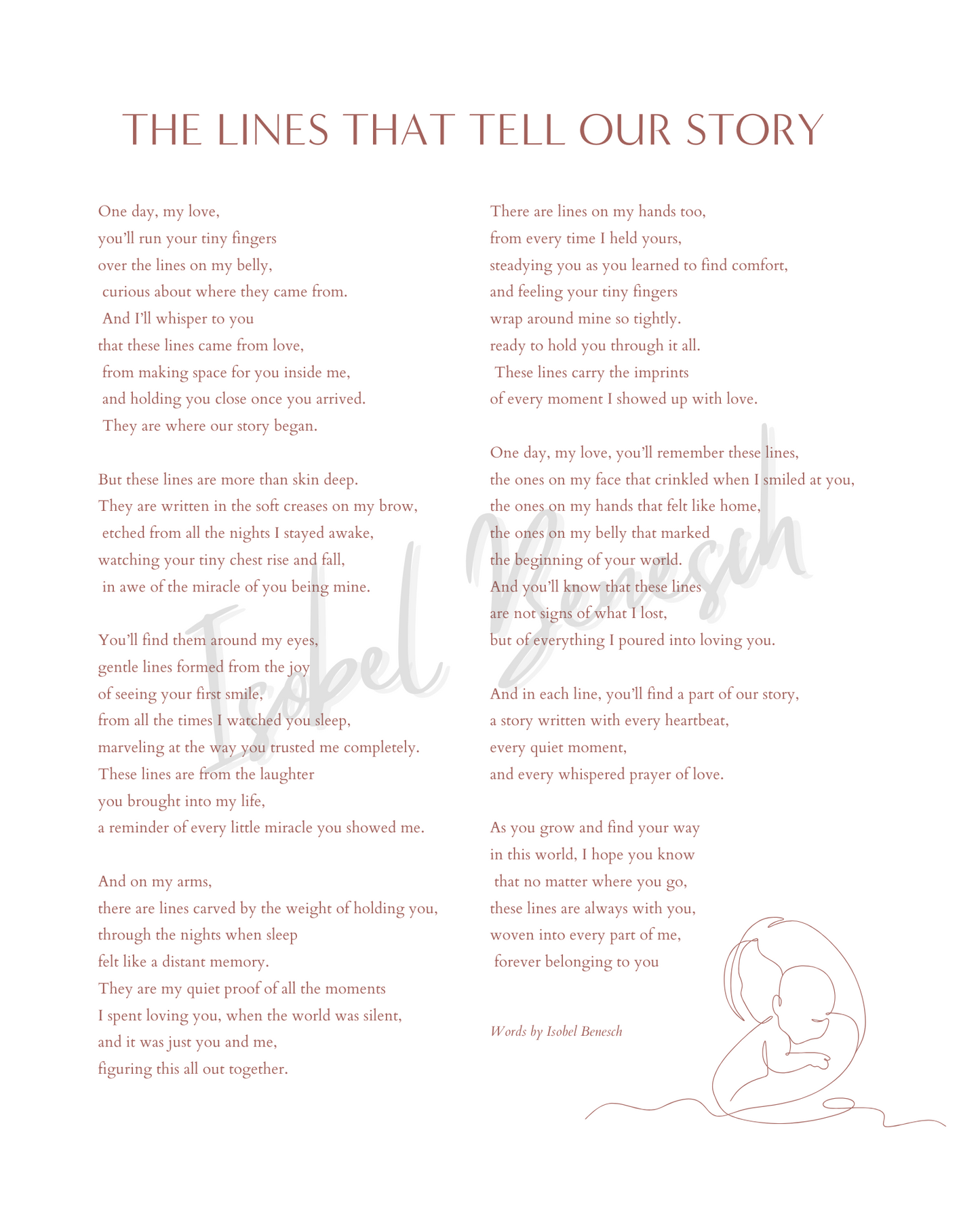 The Lines That Tell Our Story Printable Poem