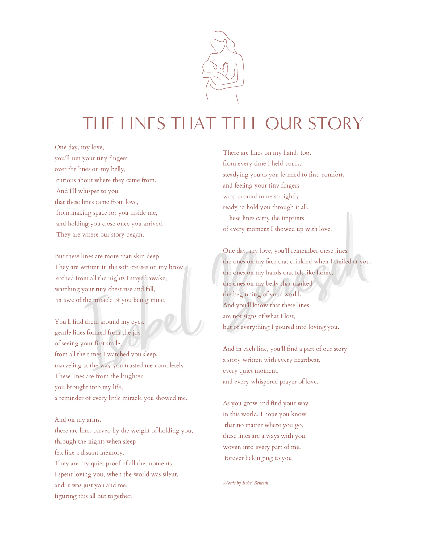 The Lines That Tell Our Story Printable Poem