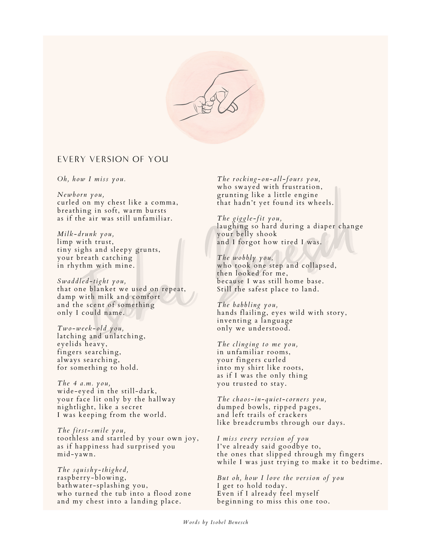 Every Version of You- 8x10 Digital Download Printable Poem