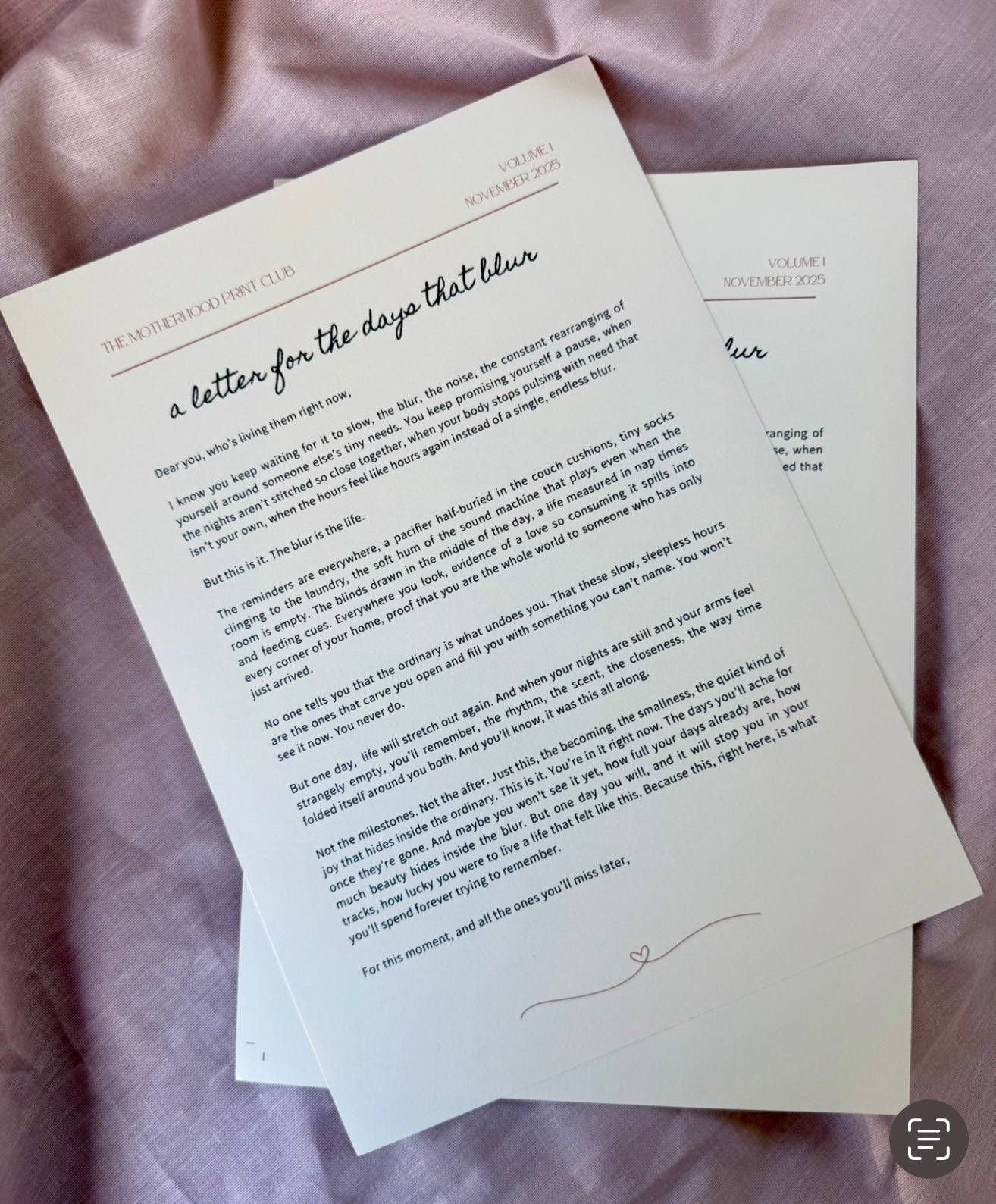 Motherhood Poetry Print Club - A Monthly Snail Mail Club