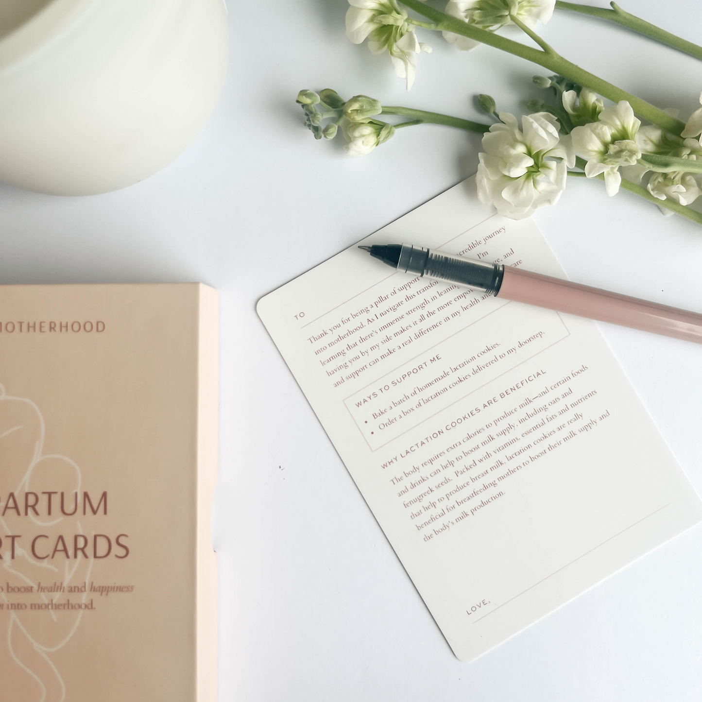 New Mom Postpartum Support Cards – 50-Card Deck for Practical Postpartum Support | Baby Shower and New Mom Gift