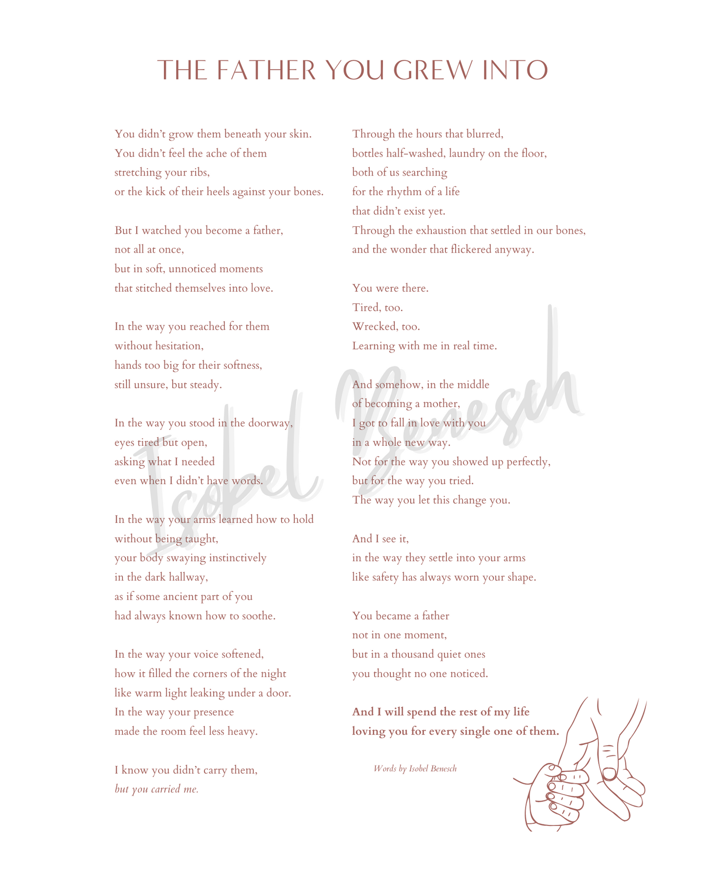 The Father You Grew Into - 8x10 Digital Download Printable Poem