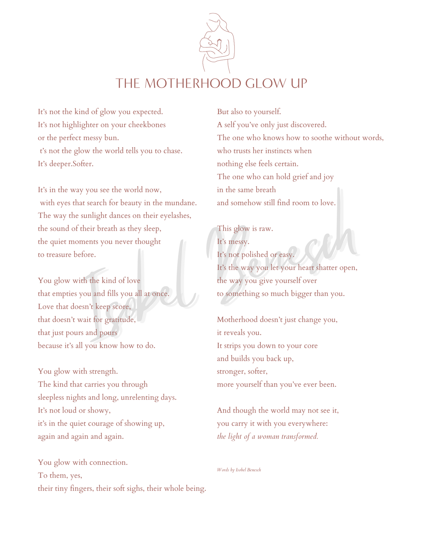 "I Love You More Than" 8x10 Printable Poem – A Timeless Expression of a Mother’s Love