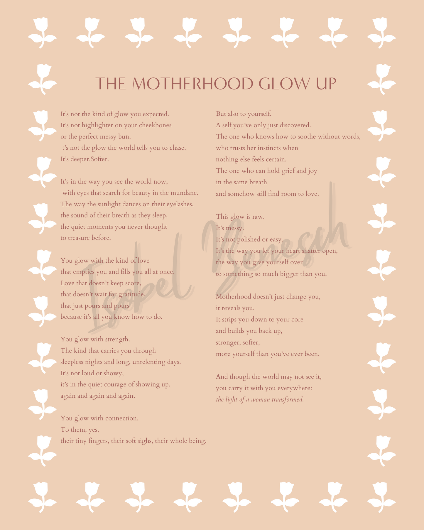 "I Love You More Than" 8x10 Printable Poem – A Timeless Expression of a Mother’s Love