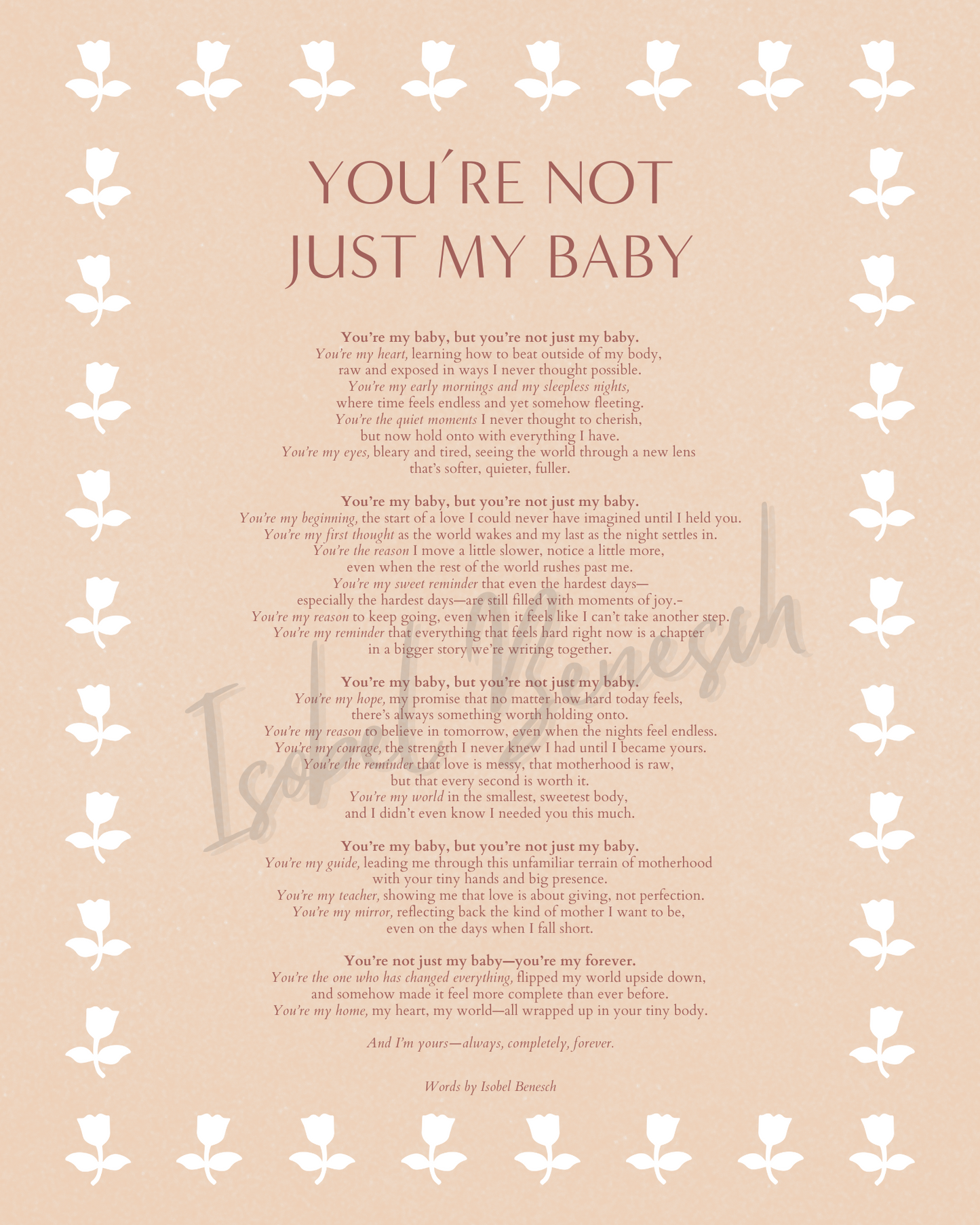 You're Not Just My Baby Printable Poem