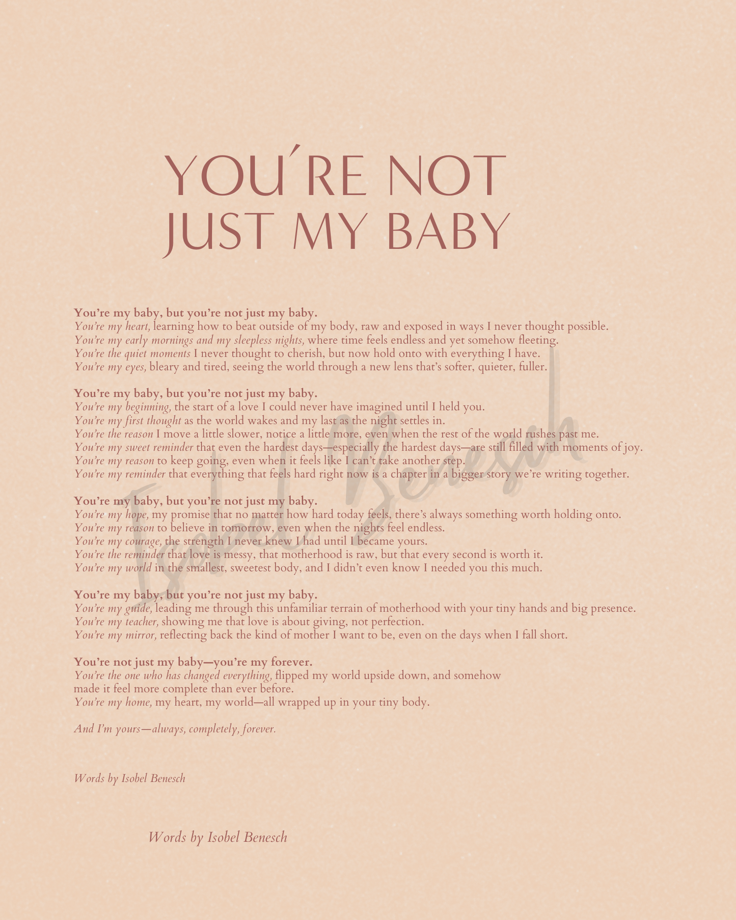 You're Not Just My Baby Printable Poem