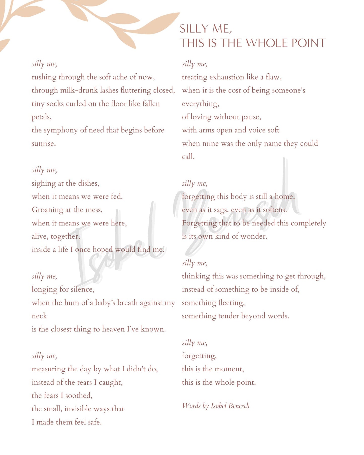 Silly Me, This is the Whole Point - 8x10 Digital Download Printable Poem