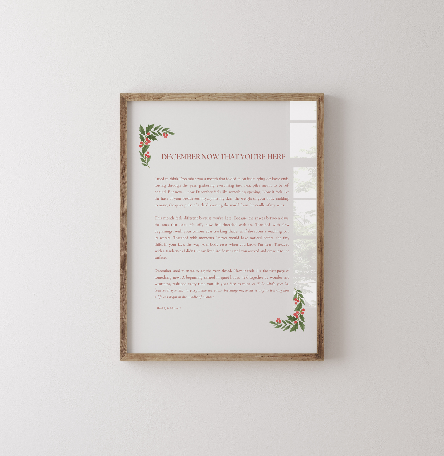 December, Now That You're Here_8x10 Art Print_Digital Download