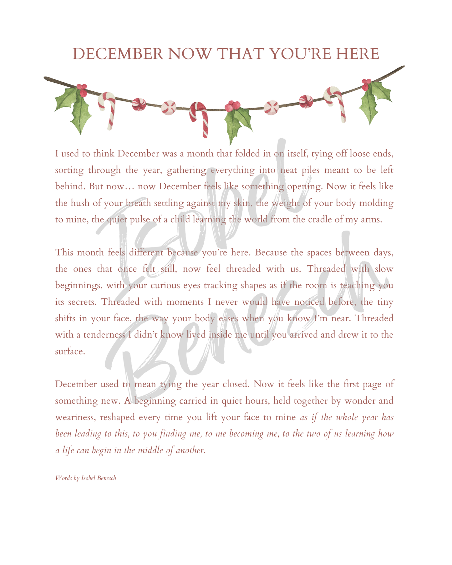 December, Now That You're Here_8x10 Art Print_Digital Download