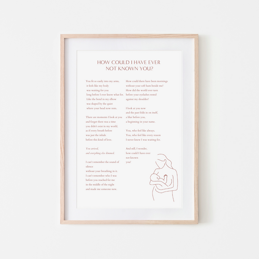 How could I have ever  not known you? -  8x10 Digital Download Printable Poem