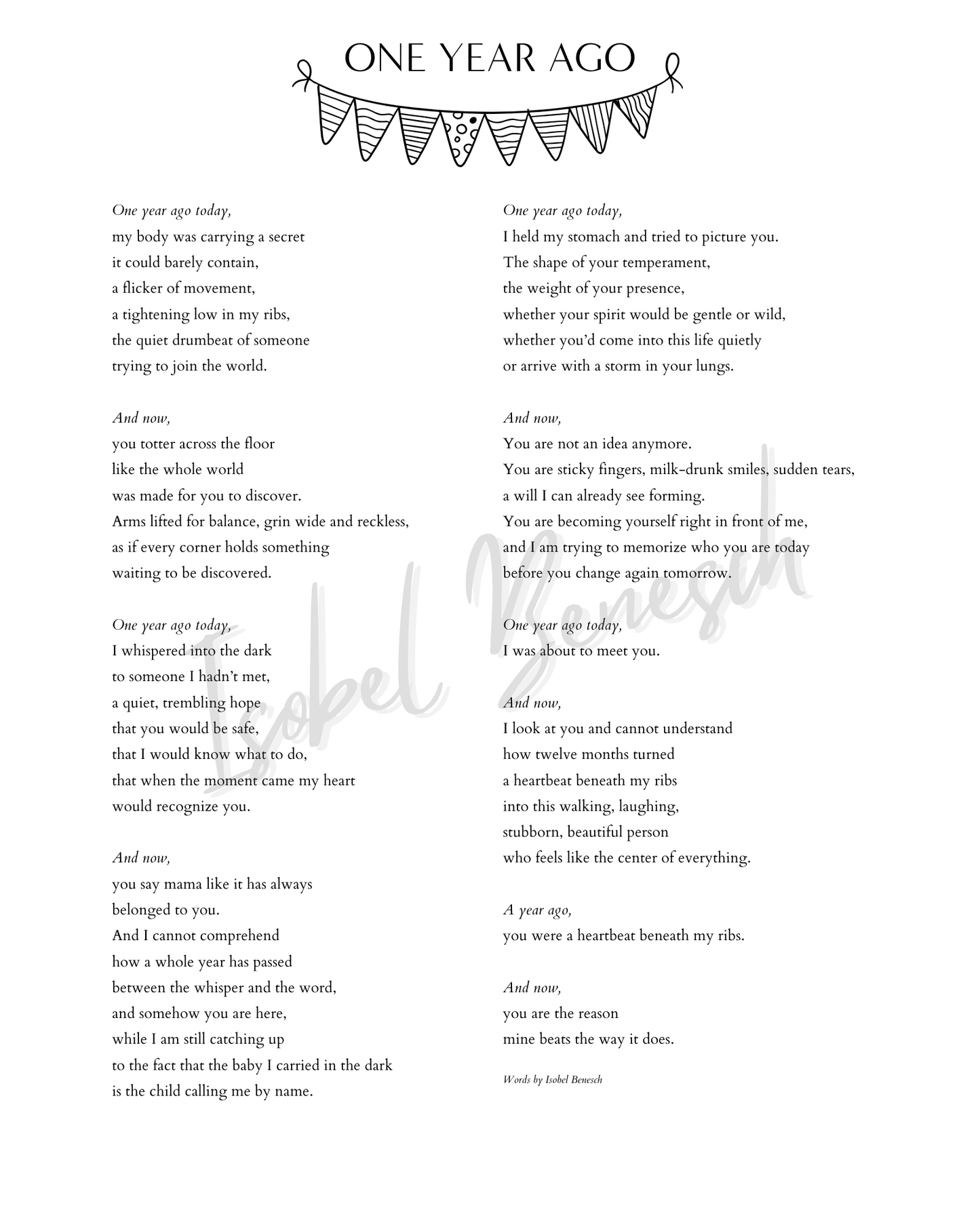 One Year Ago, And Now - A Motherhood Print