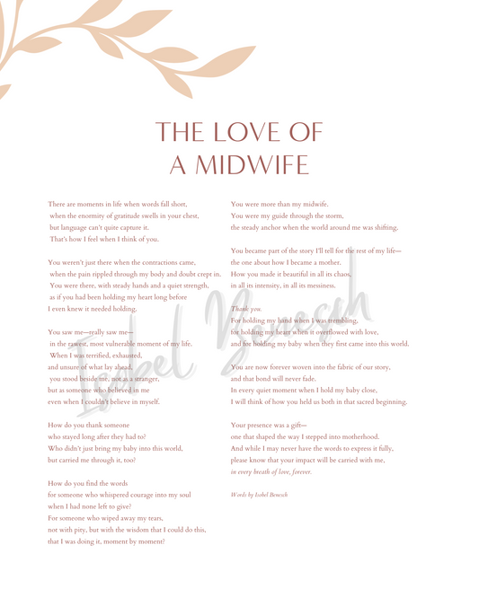 The Love of a Midwife Printable Poem