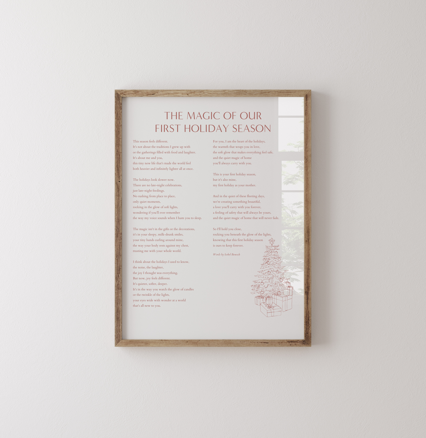The Magic of Your First Holiday Season as a Mother Printable Poem 8 x 10 Digital Download