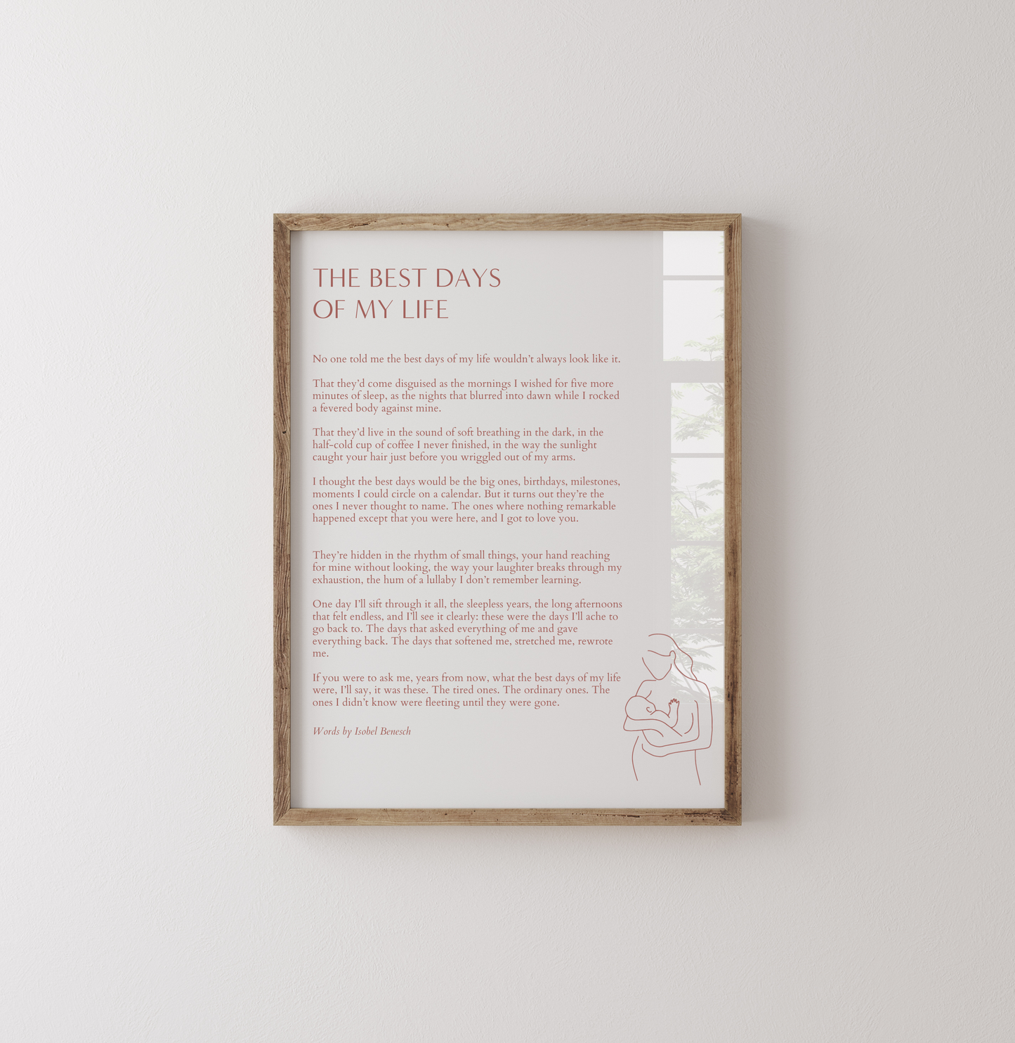The Best Days of My Life - 8x10 Digital Download Printable Poem for Early Motherhood