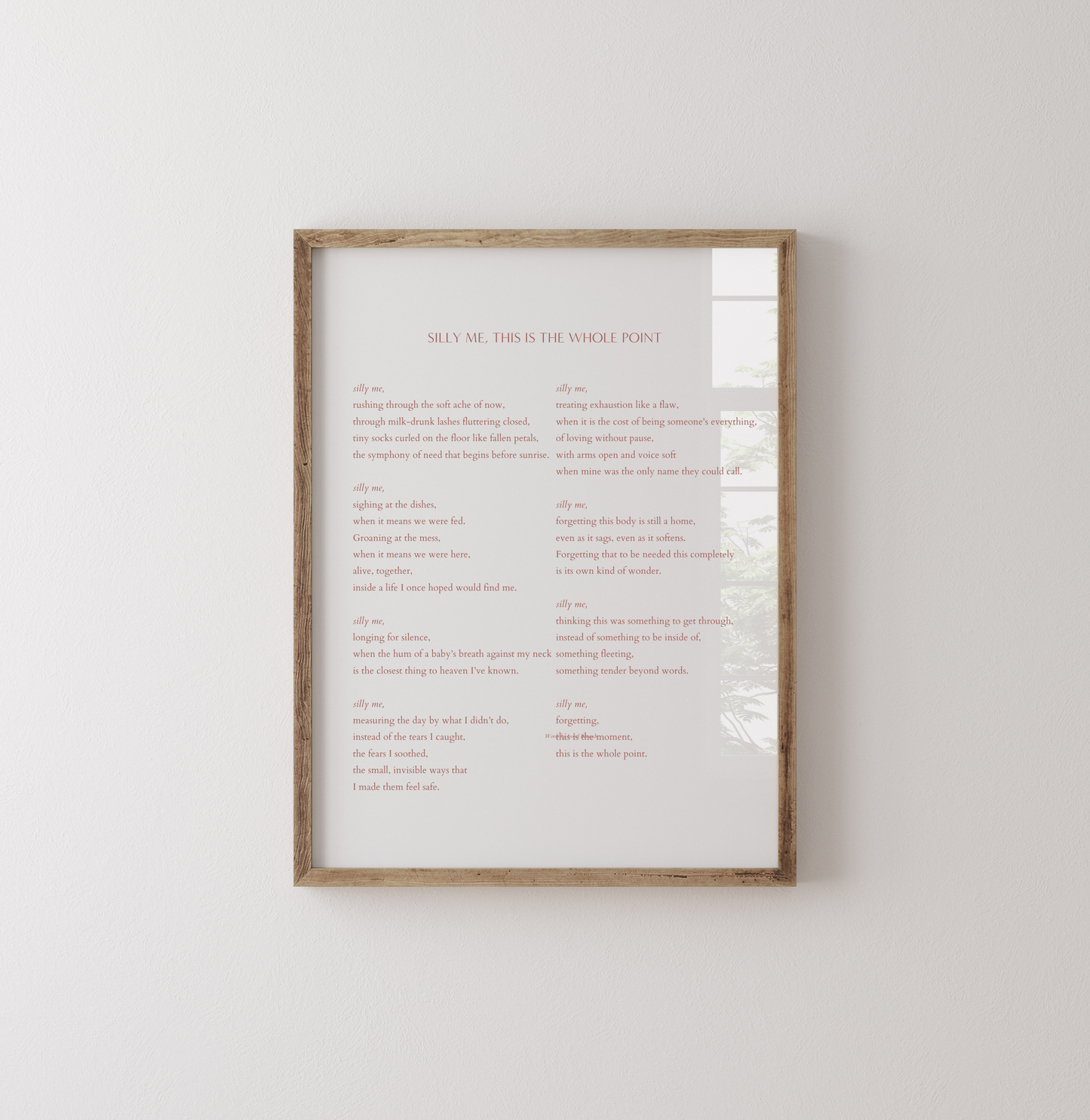 Silly Me, This is the Whole Point -  8x10 Digital Download Printable Poem