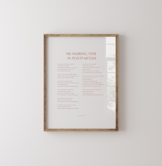 Measuring Time in Postpartum - 8x10 Printable Poem