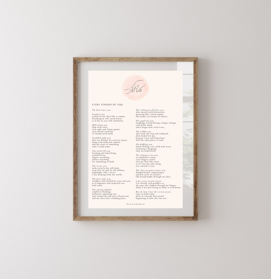 Every Version of You-  8x10 Digital Download Printable Poem