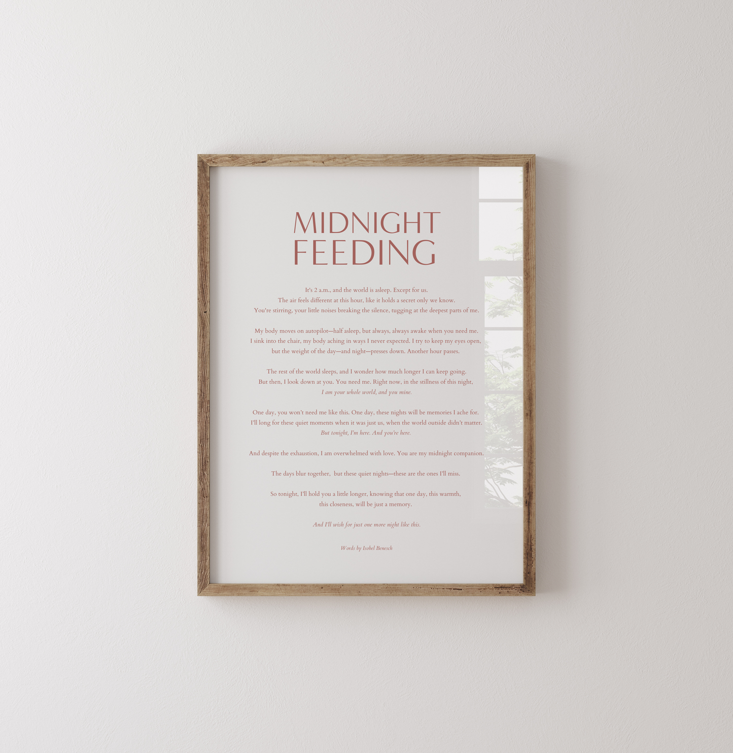 Midnight Feeding Printable Poem