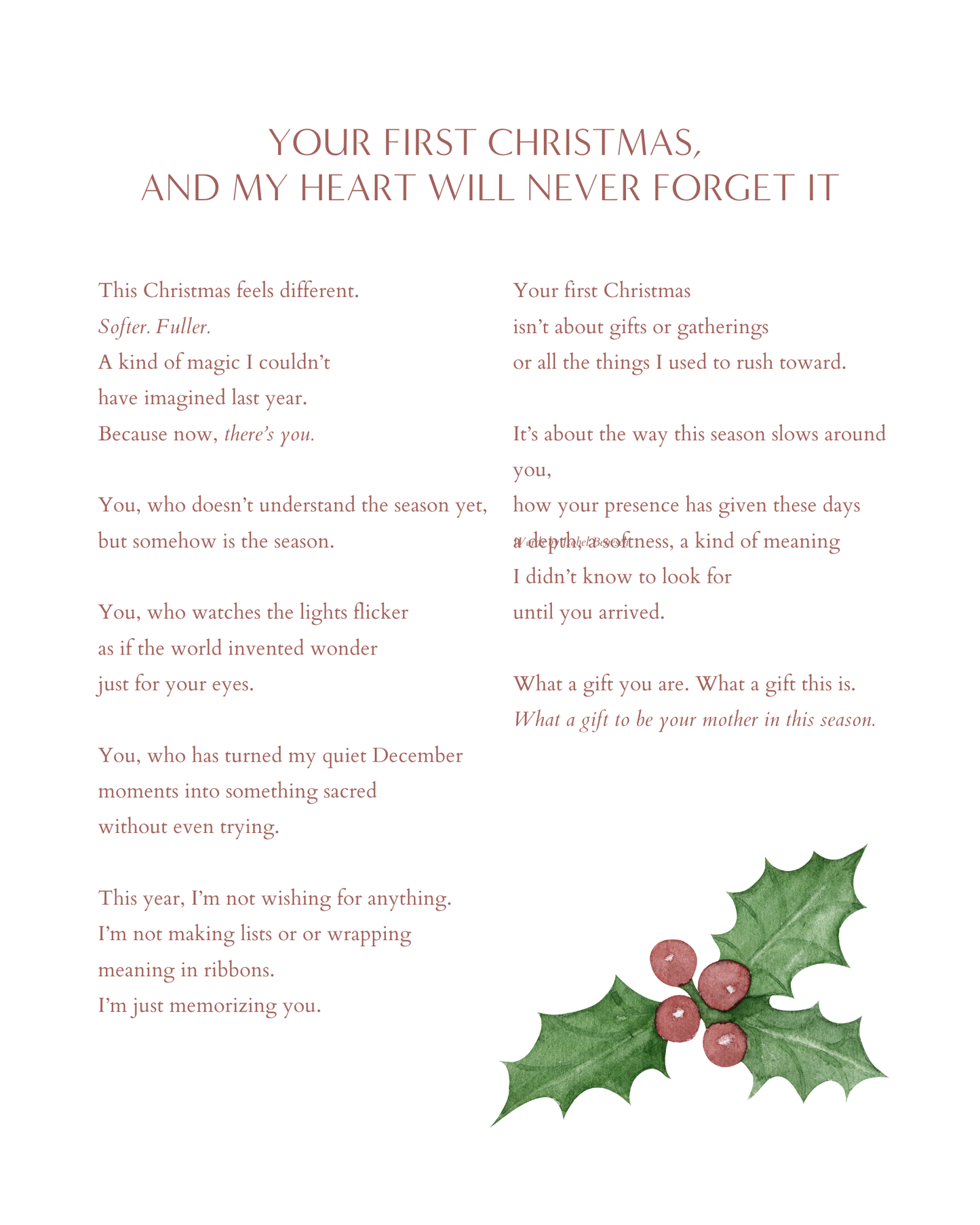 Your First Christmas_8x10 Art Print_Digital Download