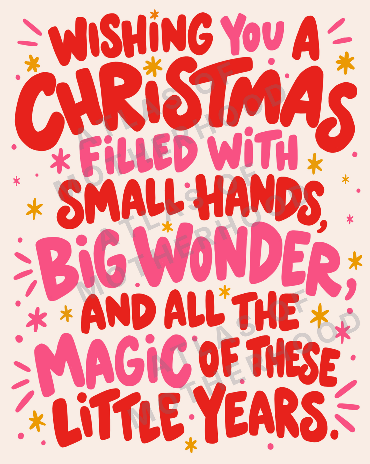 Small Hands, Big Wonder | Christmas Motherhood Art Print